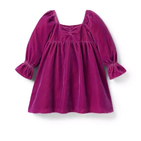 Janie and Jack Burgundy Purple Velvet Sweetheart Dress Girl’s Size 7 - Picture 1 of 6